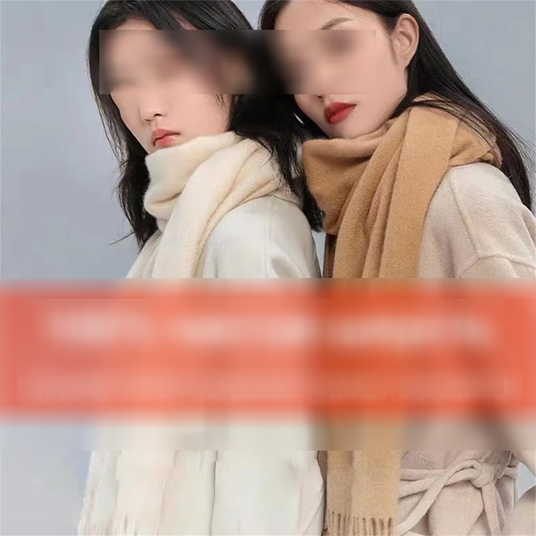 Bufanda de invierno de lana para mujer, bufanda cálida para adultos, bufanda de otoño con borla