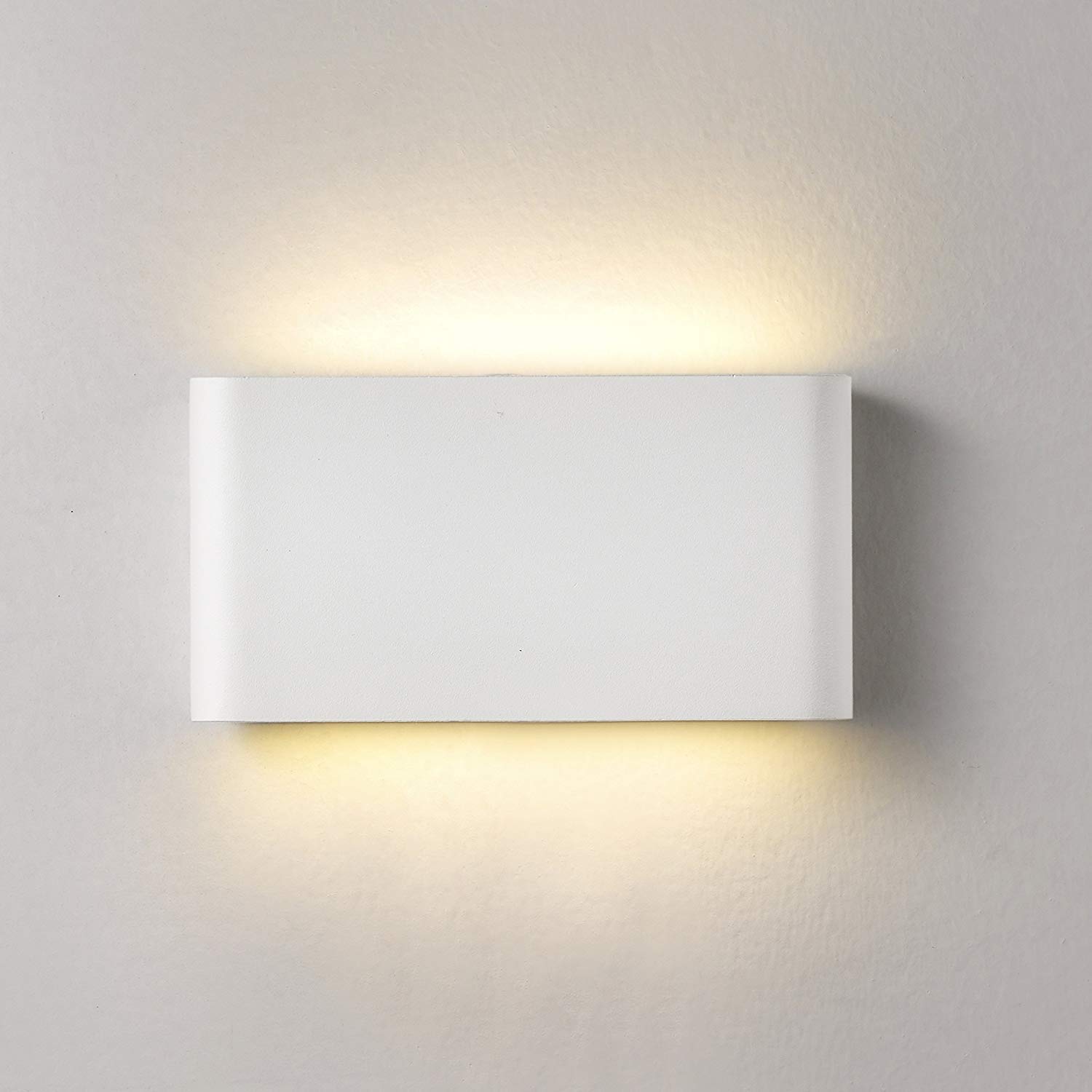 Topmo-plus 12W illuminazione per esterni terrazzo applique led luminosa faretti led interno da parete resiste a pioggia, luce bianca calda 3000K portone luce da muro 18CM