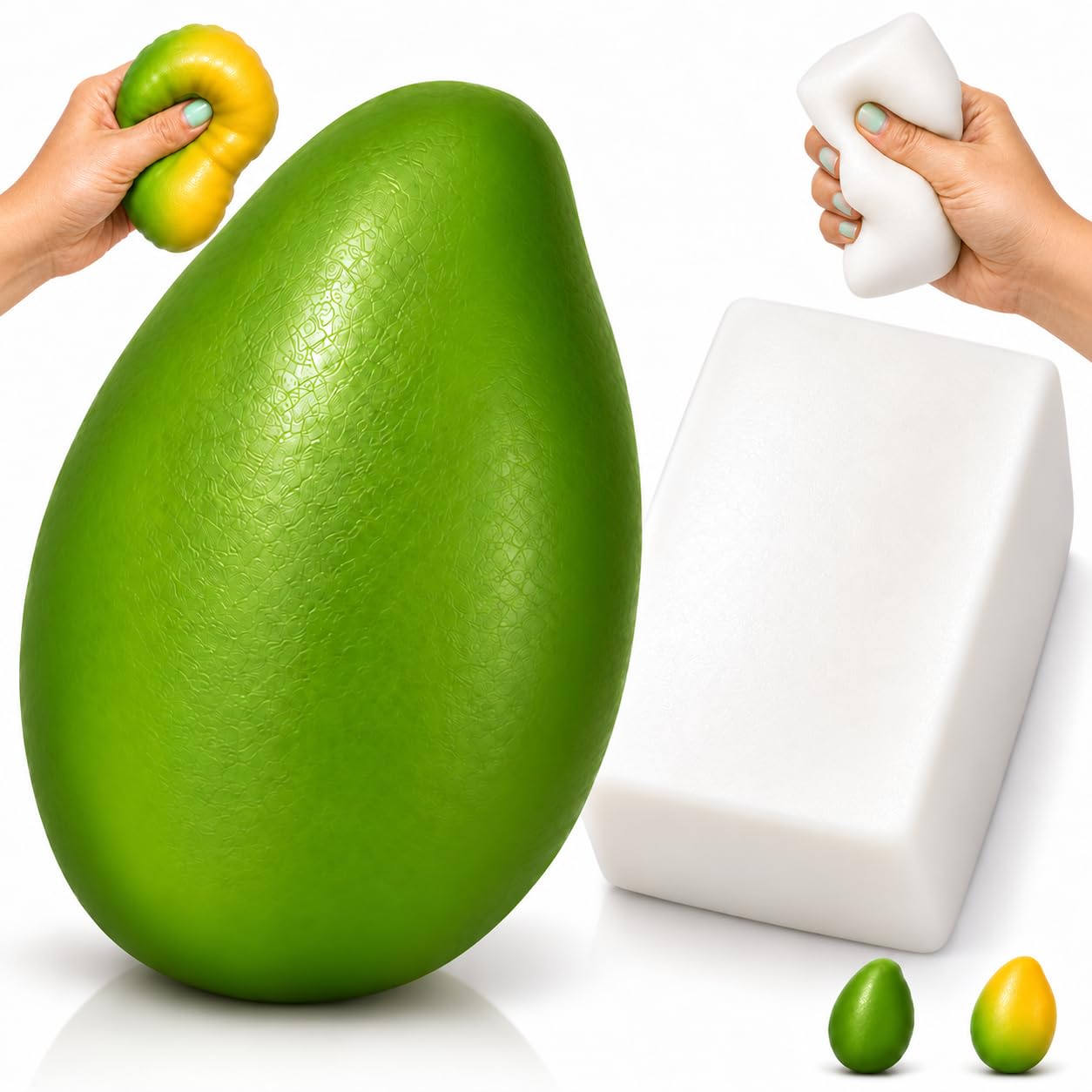 Mango Squishy Toys, Color Changing Mango and Slow Rebound Cube Ages 16+