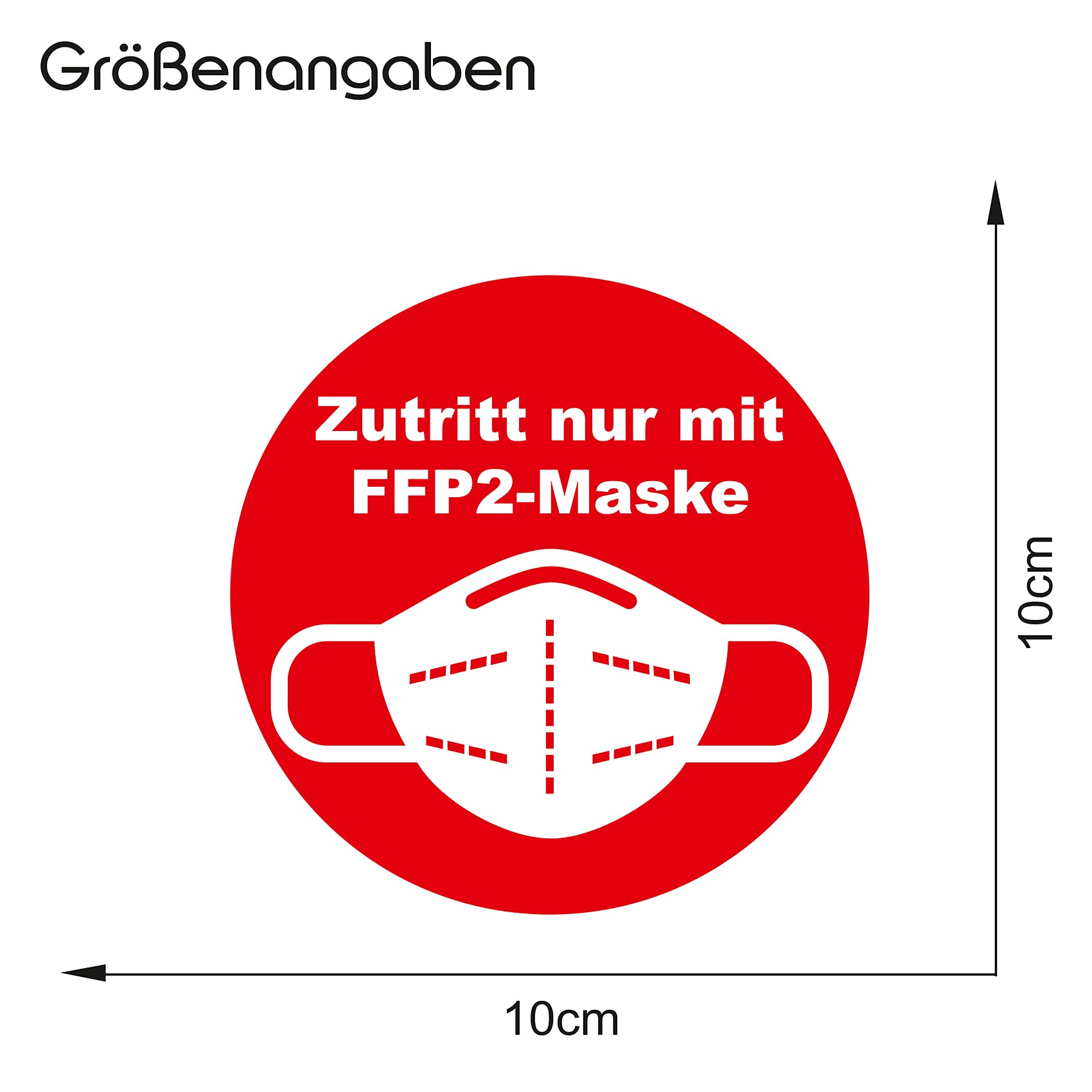 3 Aufkleber 'Zutritt Nur Mit Mund-Nasen-Schutz' – Selbstklebend, DIN A4 (210x297 Mm), Made In Germany