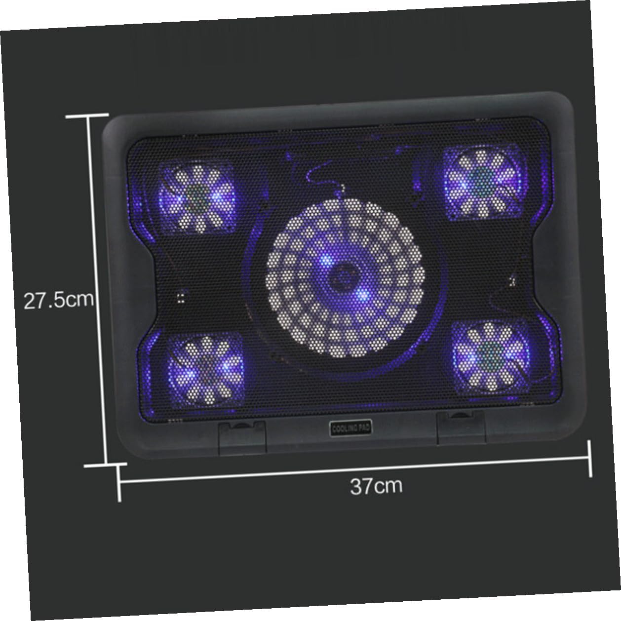 Housoutil USB Laptop Cooling Pad with 5 Fans, Anti-Skid Heatsink Cooler Base for Notebooks, Adjustable Multi-Angle Cooling Device for Gaming and Office Use