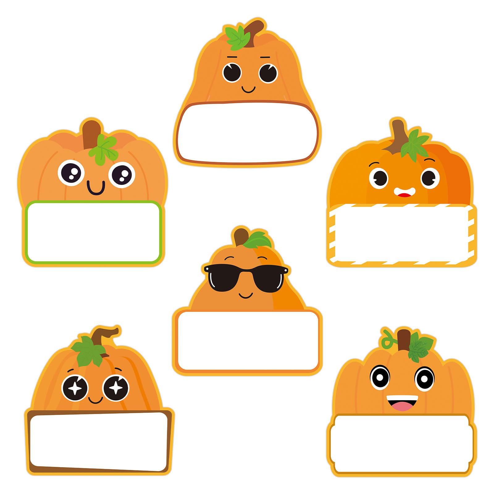 36 Pcs Fall Thanksgiving Cutouts Pumpkin Name Tag Cutouts for Fall Bulletin Board Thanksgiving Classroom Wall Decor DIY Craft Projects