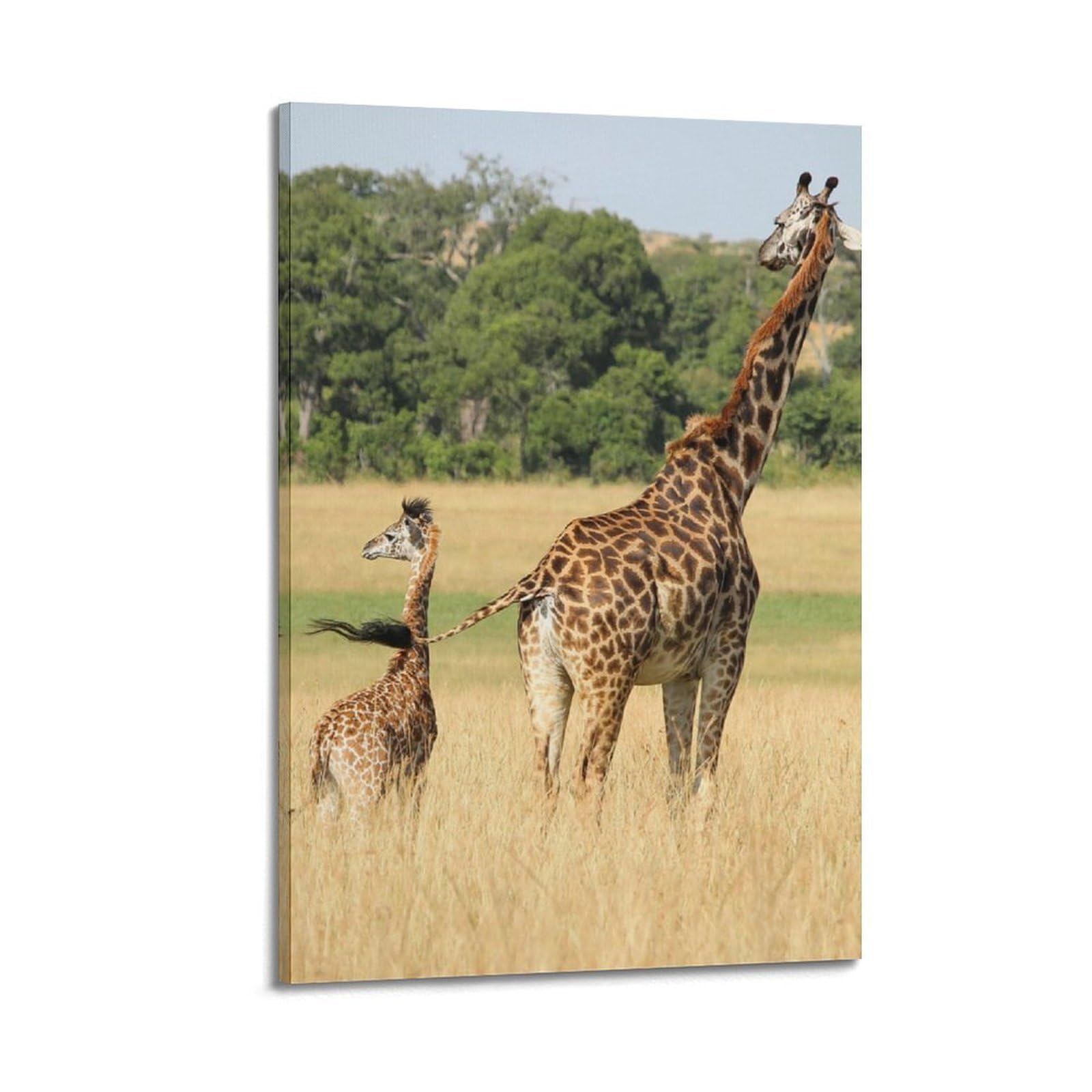 WZKTCL Animal Artwork Poster Giraffe in The Meadow Poster Decorative Painting Canvas Wall Posters And Art Picture Print Modern Family Bedroom Decor Posters 24x36inch(60x90cm)