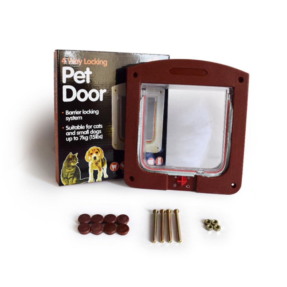 Levemolo Cat Door Open/Close Feature Pet Entry Exit Size Easy Install Abs Material
