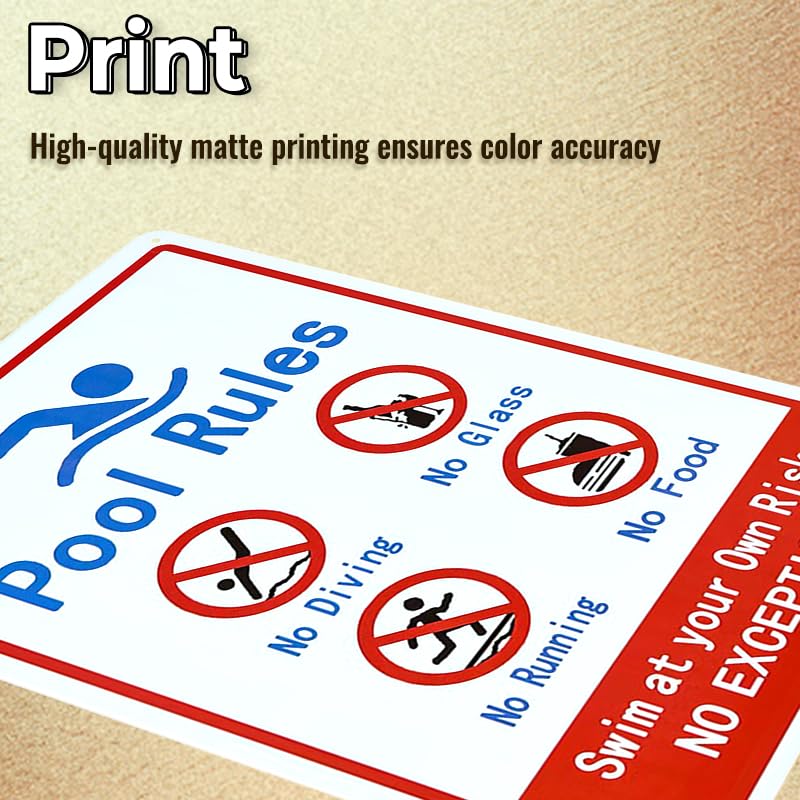 4 Carteles de Metal Vintage para Reglas de Piscina miniatura 3