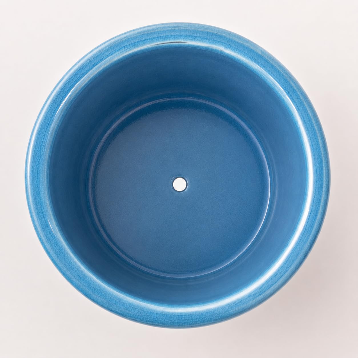 Palatina Werkstatt Azur Occitanie - Vaso per piante in ceramica smaltata, grande, turchese/blu, realizzato a mano, smaltato con foro di drenaggio, vaso resistente al gelo, per terrazza, giardino e