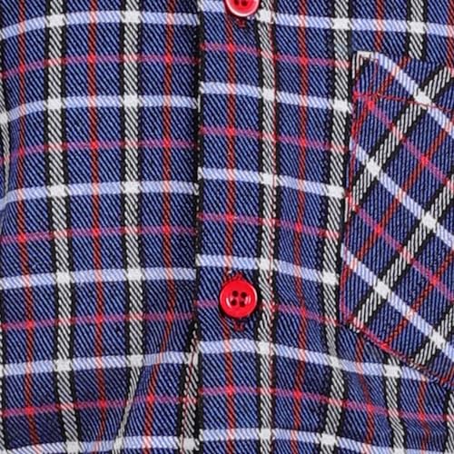 Image of superminis Boy's Cotton Fleece Full Sleeves Check Slim Fit Shirt With Collared Neck Winter Wear