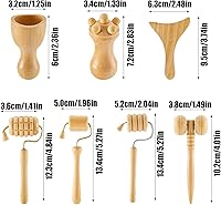 Vista 7 de Herramientas de masaje de madera – Masajeador de madera para esculpir el cuerpo Rodillo de ventosas faciales – Herramienta de masaje manual
