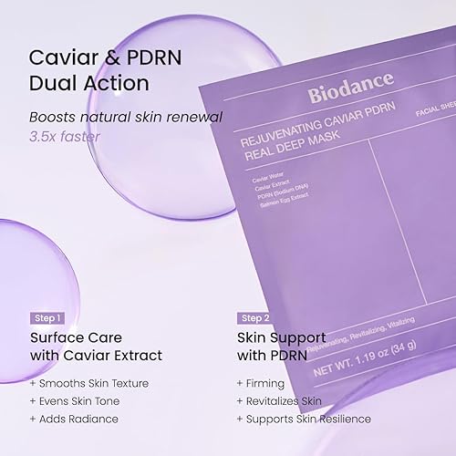 Miniatura 6 de BIODANCE Máscara profunda de caviar rejuvenecedor PDRN, máscara de hidrogel durante la noche, reafirmante de la piel, resplandor, mejora la