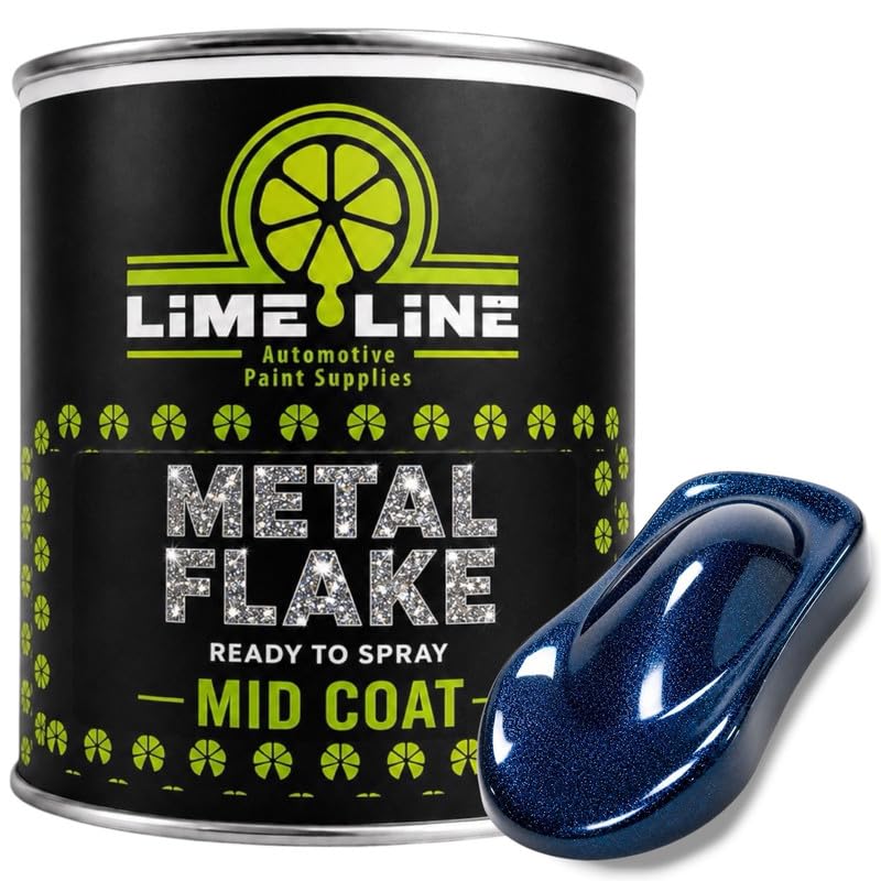 LiME LiNE Automotive Metal Flake Midcoat - No Reducer Needed (Blue, 1 Gallon)