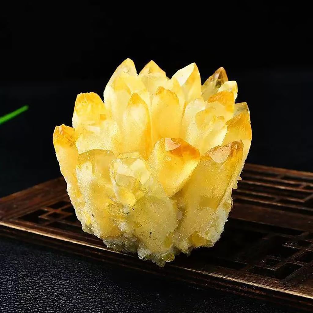 Mirage D'acide Citrique Naturel échantillon De Cluster Cristallin, Enery Healing Décoration Rare Jaune Naturel Cristal Transparent Quartz - Grappes D'acide Citrique (500g)