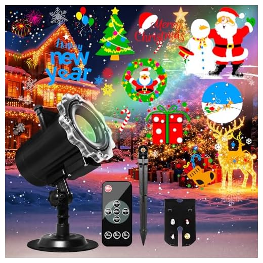 MOSSNDAR Projecteur Noël Extérieur,64 Patrons Projecteur Extérieur LED Noël,Étanche Lampe projecteur avec Télécommande,Lumière de projection pour Intérieur Fête Anniversaire Nouvel An Noël Décoration