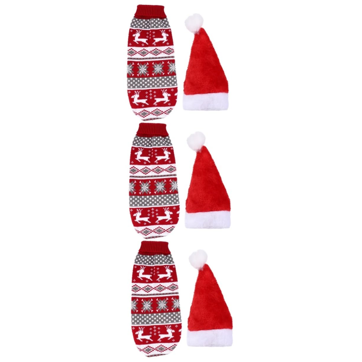 BESPORTBLE 3 Set Adorabile Maglione Per Animali Domestici Costume Di Natale Per Cani Maglione Renna Con Cappello Abbigliamento Per Animali Domestici 2 Pezzi * 3