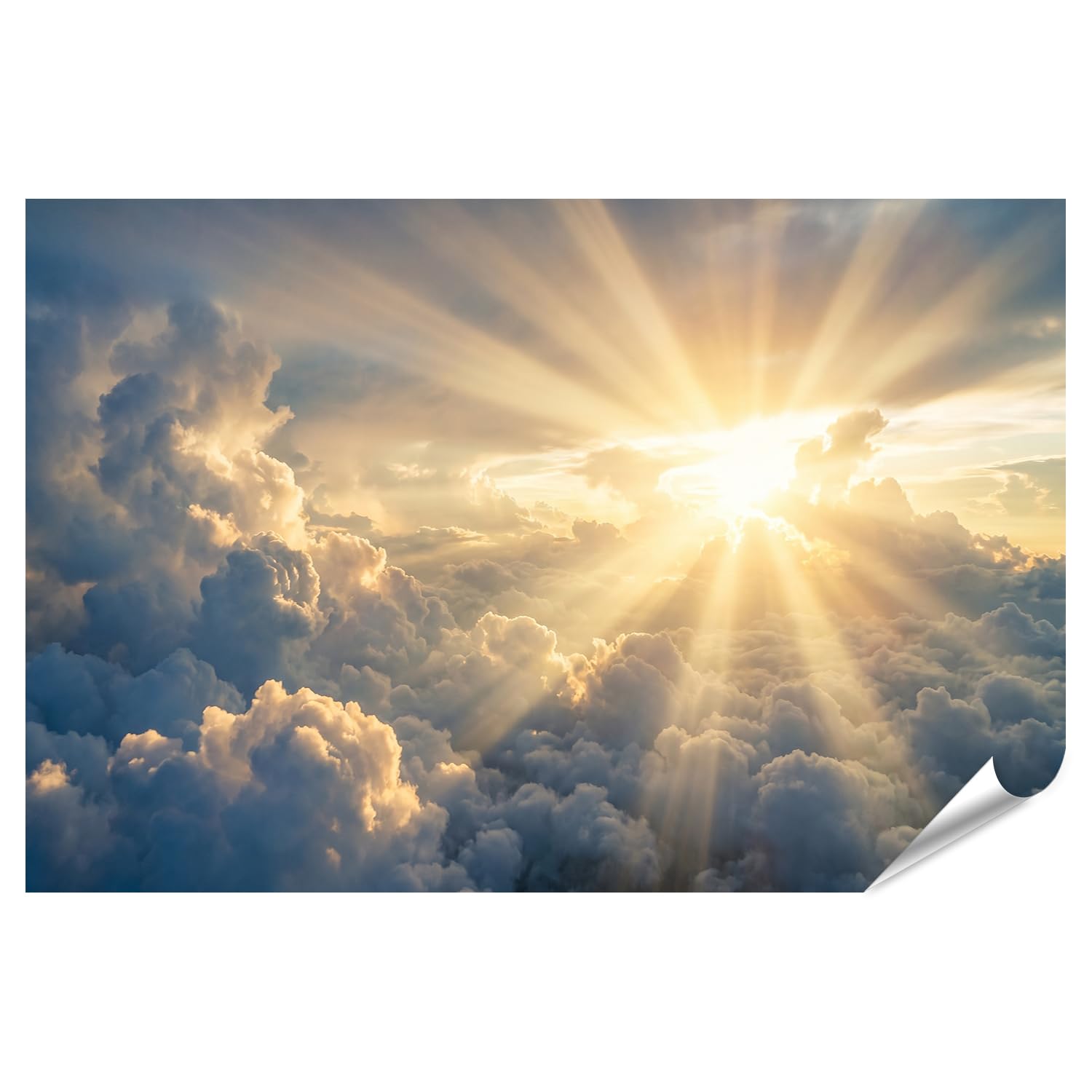 islandburner Póster de alta calidad con majestuoso amanecer sobre nubes, mural para salón para amantes de la naturaleza, formato grande, edición W1