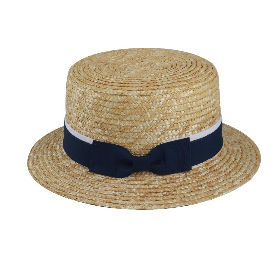 Carnavalife Sombrero Mujer Verano Canotier con Elegante Cinta Decorativa, Sombrero de Paja Natural 100% Ajustable Transpirable Circular con Protección Solar, para Hombre y Mujer, Beige