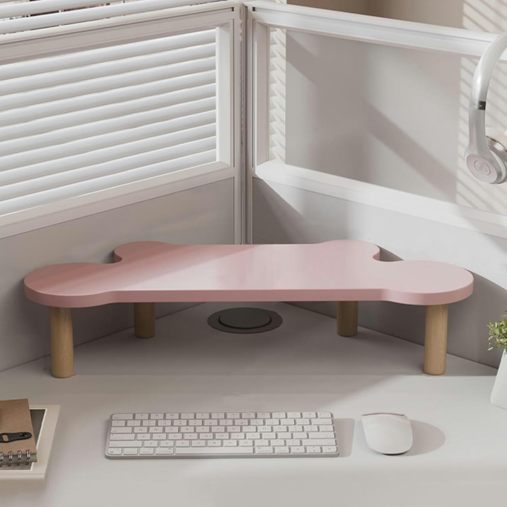 SDGcfgjW corner desks， Corner Monitor Stand Space Saving Riser Wooden, Study Room Tablet Laptop Desk(13cm (5 1/8)