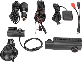 Veículo no painel de vídeo, câmera de painel de 3 canais GPS gravador de carro frontal interior câmera do painel do carro 1080P traseira 480P Gravação em loop Modo de estacionamento de visão noturna para universal