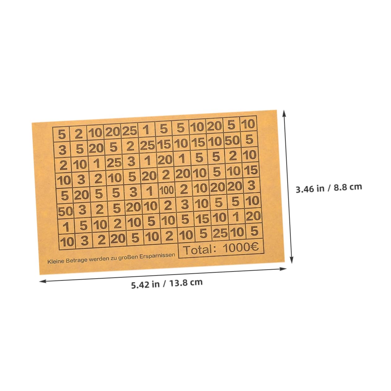 KICHOUSE 1000 Euro Savings Tracker Sticker Kit for Money Box Adhesive Target Stickers