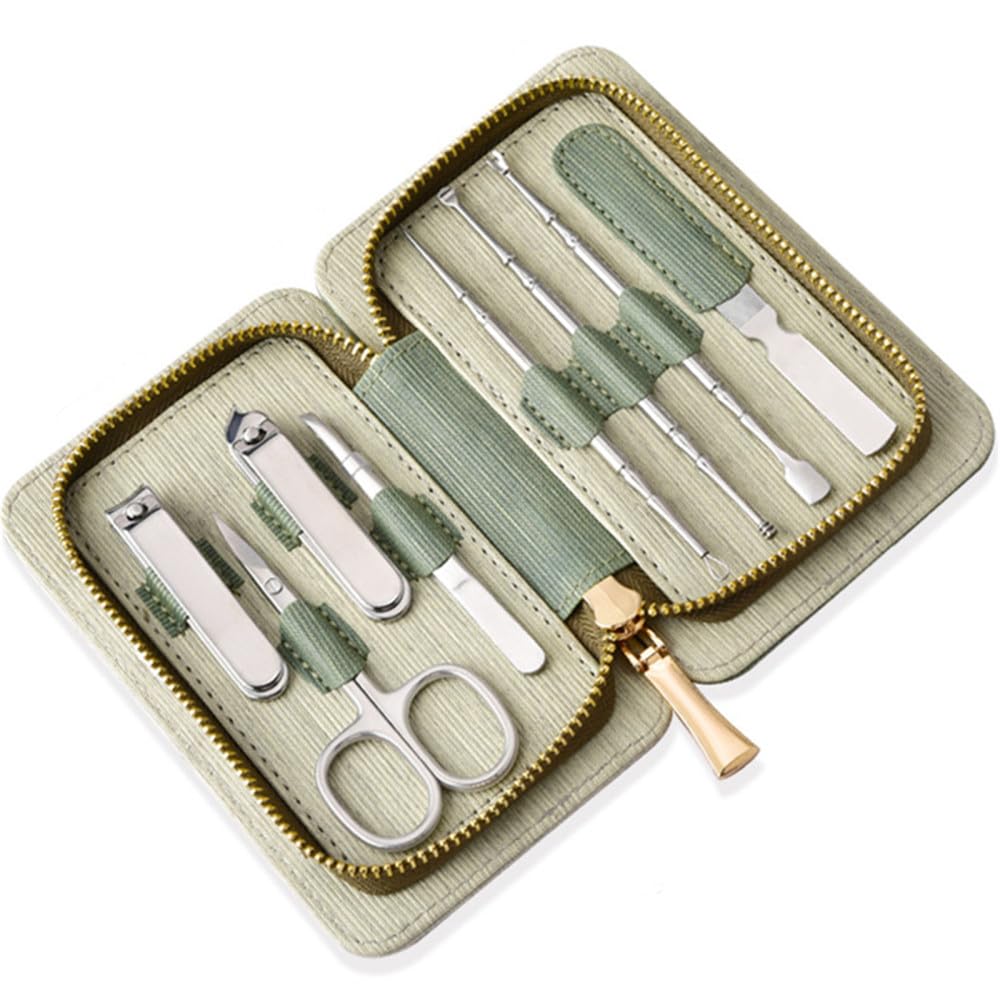 Maniküre-Set, 8-teilig, Nagelknipser-Set aus Edelstahl, Pediküre-Set, Nagelpflege-Set, Reise-Nagelwerkzeug für Damen und Herren, Farbe 2 (Farbe 1)