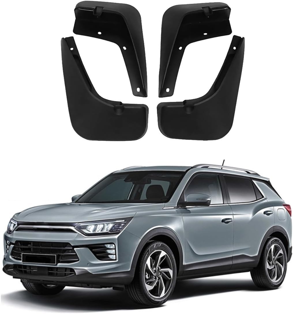 Guardabarros de goma pesada para SsangYong Korando, kit negro de alta resistencia