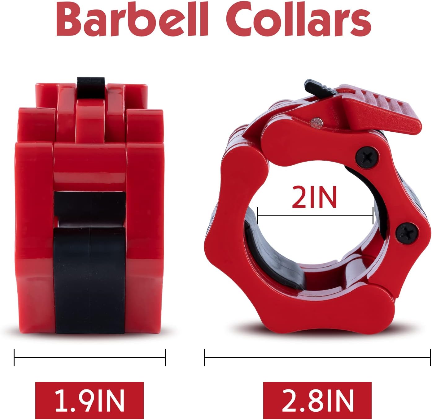 Slim Panda Olympic Barbell Clamps 1 Pair,Quick Release Barbell Exercise Collar Clips for 2 Inch Olympic Bar,Weight Clips for Bars Weightlifting Fitness Training(1 Pair)