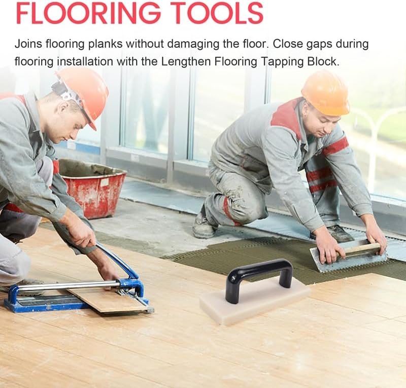 Tapping Block for Vinyl Plank Flooring Install Flooring Tapping Block with Big Handle Lengthen Floor Tools - (Diameter: Black White 200mm)