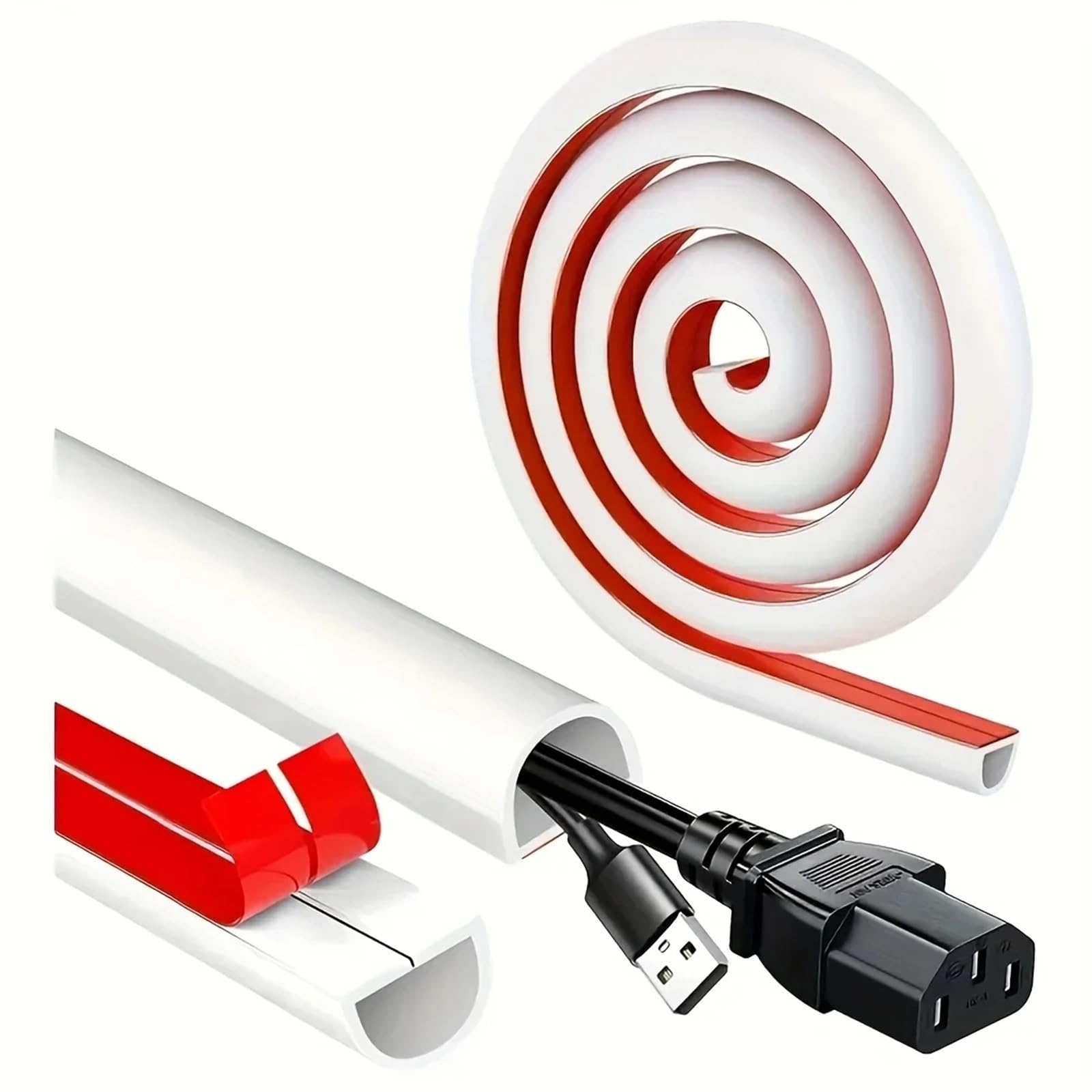Kabelkanal Selbstklebendes Kabelmanagement, verschleißfester Kabel-Organizer Für Hause(Grey)