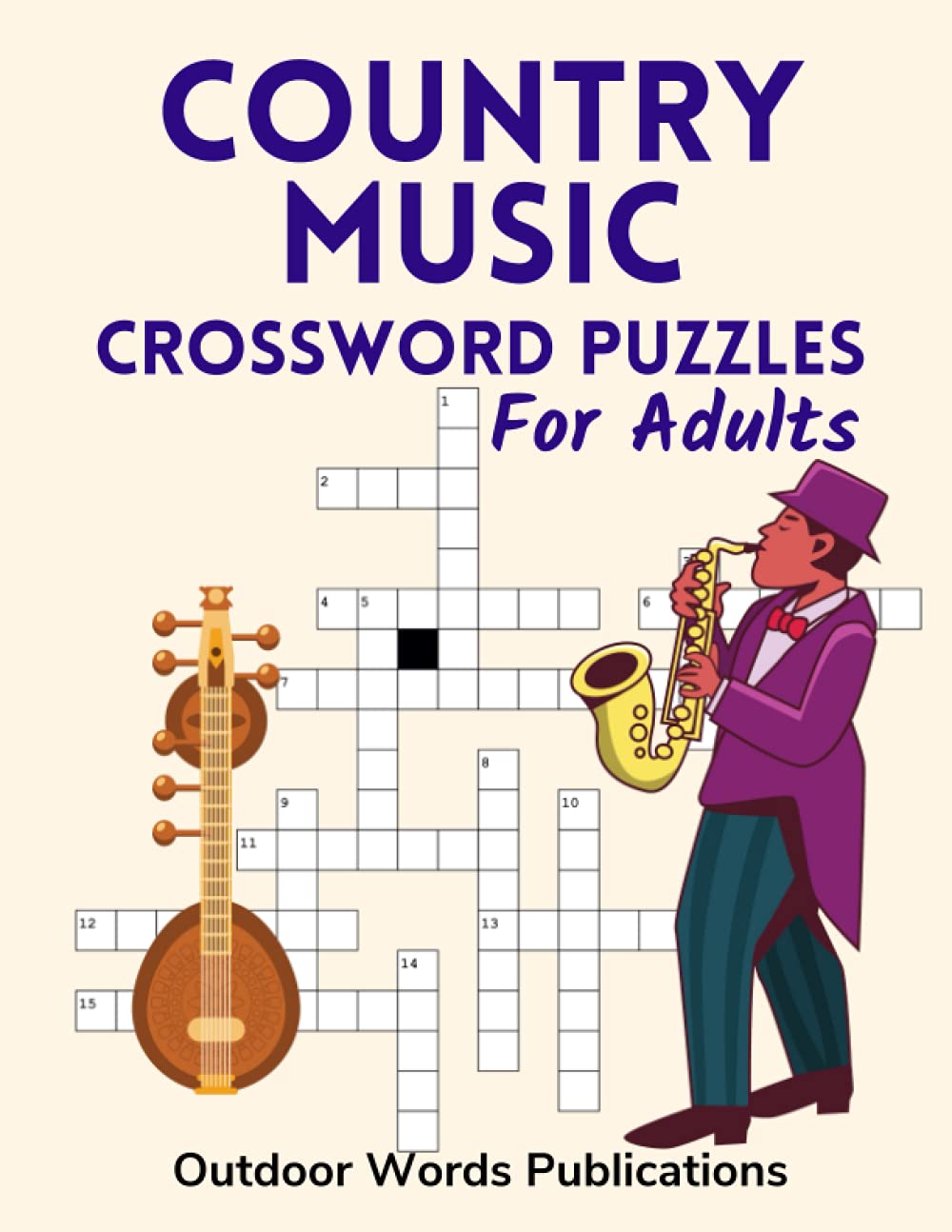 Country Music Crossword Puzzles For Adults: Medium Level Puzzle Book For Country Music Fans