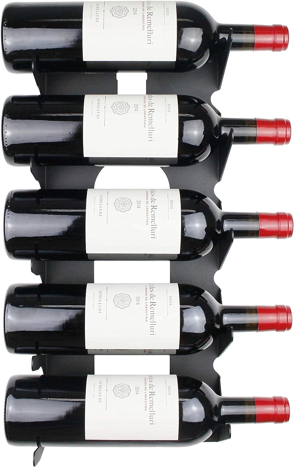 Lot de 2 Casier à Bouteilles | pour 5 Bouteilles | 100% Acier | Fabriqué en Europe | Range Bouteille | Porte Bouteille | Range Bouteille Vin | Porte Bouteille Mural | Rangement Bouteille