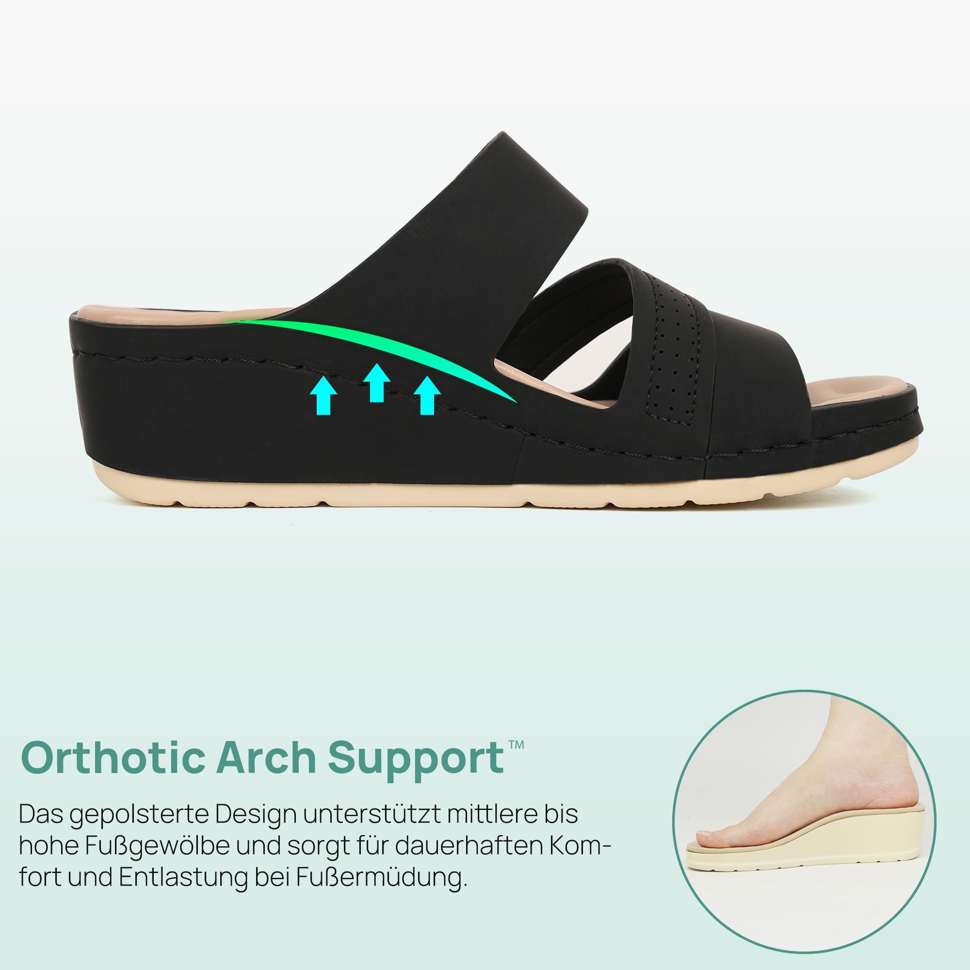 Ortho+rest Sandalias ortopédicas cómodas para mujer con soporte de arco