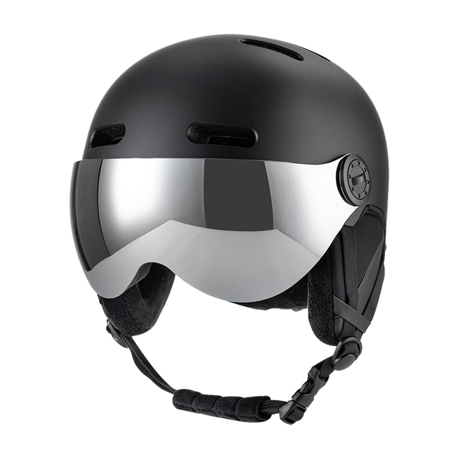Luocute Ski Helmet, Snowboard Helmet with Goggles EPS Liner 12 Vents Detachable Liner Ear Pads, with Removable Visor, for Men Women Youth Indoor Outdoor Winter (L Head Circumference 59 61CM)
