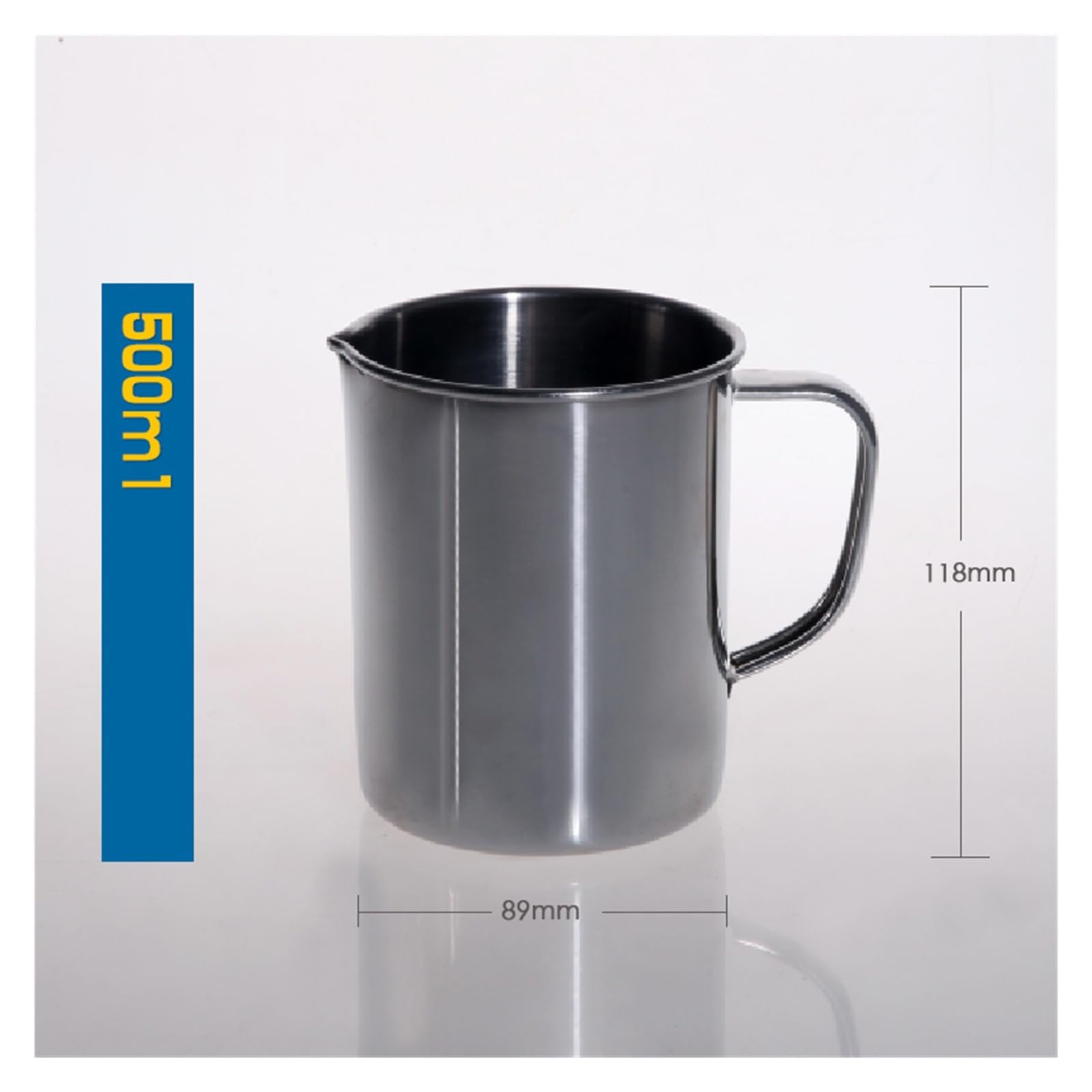 Run Ken Vaso Medidor De Acero Inoxidable Con Mango Vaso Graduado Equipo De Laboratorio O Utensilios De Cocina(500ml)