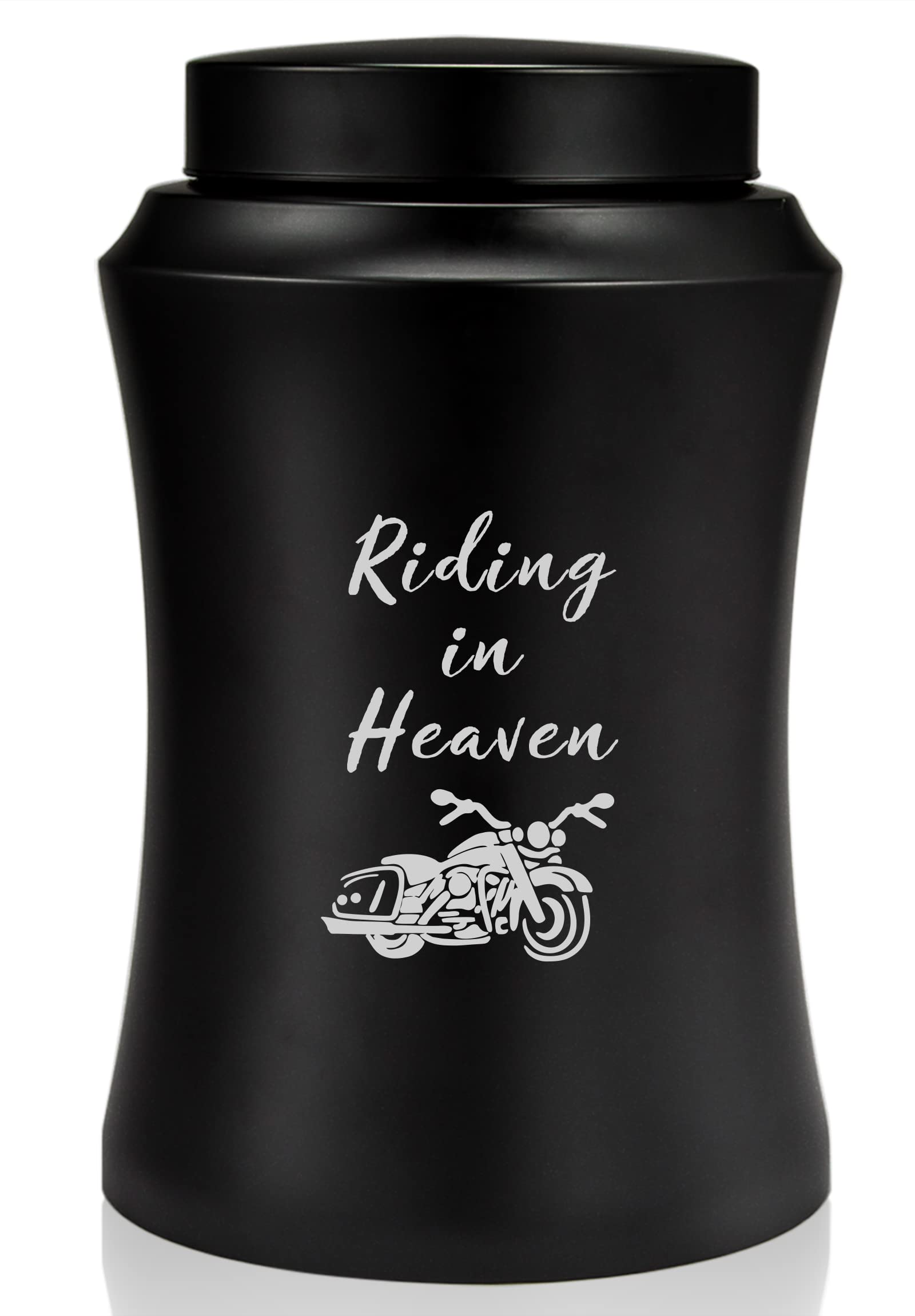 Urne funéraire moto riding in heaven pour souvenir éternel adulte noir