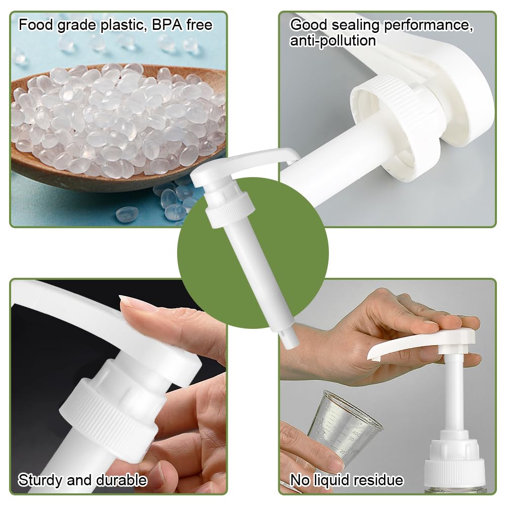 3 Pompes à Sirop Réutilisables - Distributeur Doseur Pour Bouteilles 500/1000ml