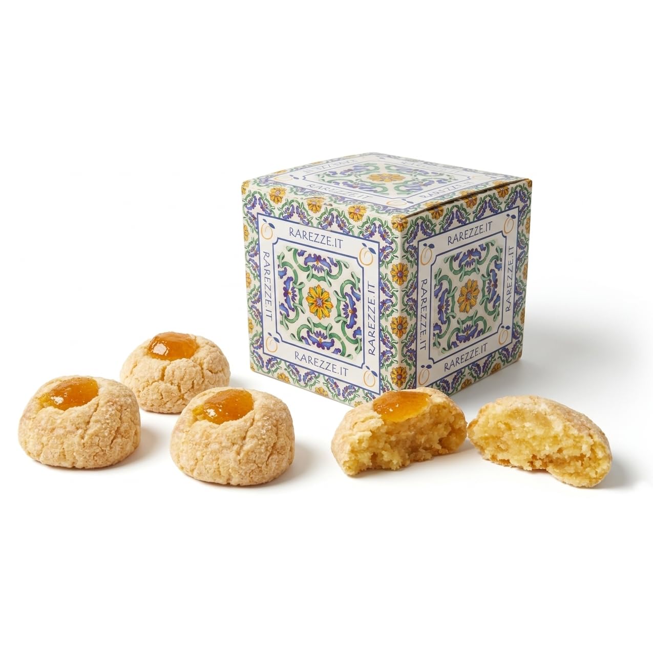 RAREZZE | Biscotti di Pasta di Mandorla Siciliana all'ARANCIA | Deliziosa confezione regalo (kg.1) | Dolci tipici di Sicilia | Preparazione artigianale | Spediti appena sfornati !