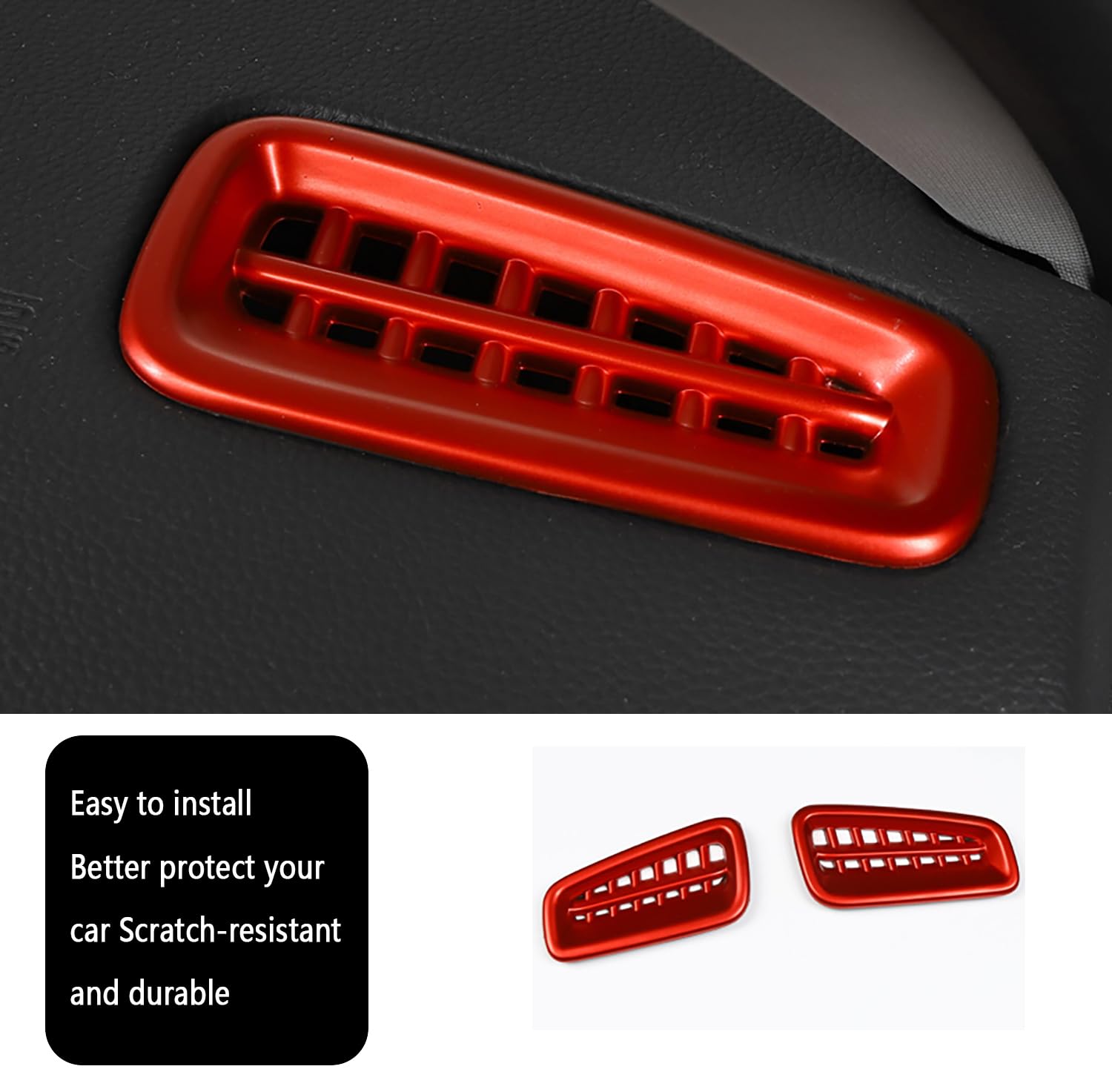 JIEOSDIN Car Accessories Front Air Conditioner A/C Outlet Vent Covers Trim Decorative Panel Frame Compatible with Honda Civic 11th Gen 2022 2023 2024 (Red) 2PCS ABS