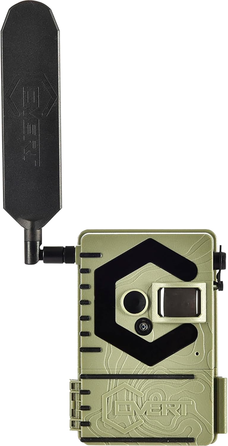 Covert Scouting Cameras Interceptor Solar Cellular Trail Camera - 32MP 2K Video - Real-Time Wireless Transmission - Integrated Solar Panel GPS 0.4s Trigger - 90ft Night Vision Flash - 2" Screen, Green
