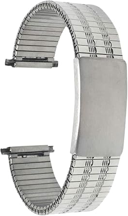 Bandini Adjustable Length Stretch Watch Band, Stainless Steel, Straight End, Metal Expansion Strap - Silver, Gold and Silver/Gold Tone - 12mm, 13mm, 14mm, 18mm, 19mm, 20mm, 21mm, 22mm