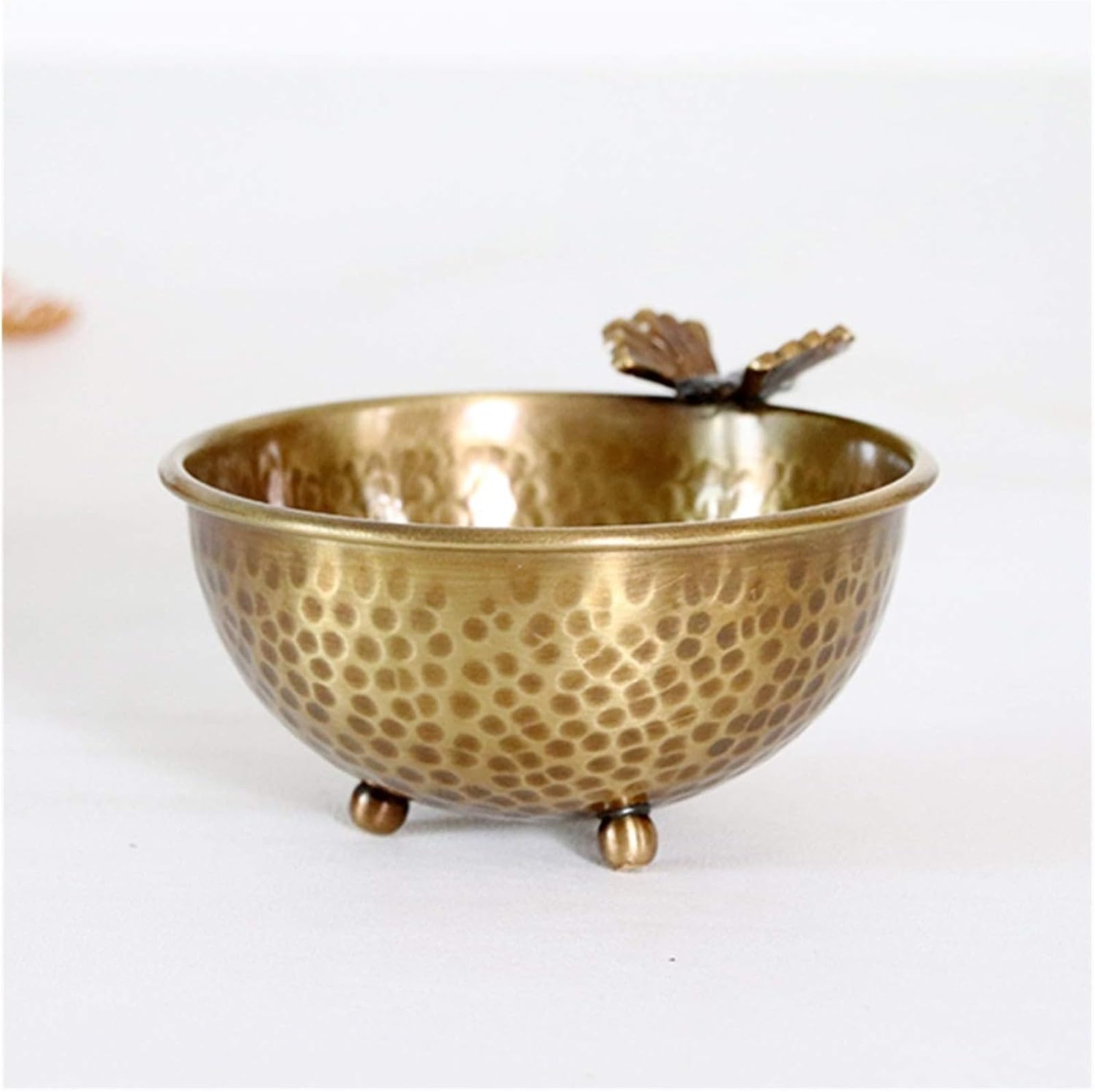 Bol de rangement décoratif en laiton martelé pour clés et bijoux
