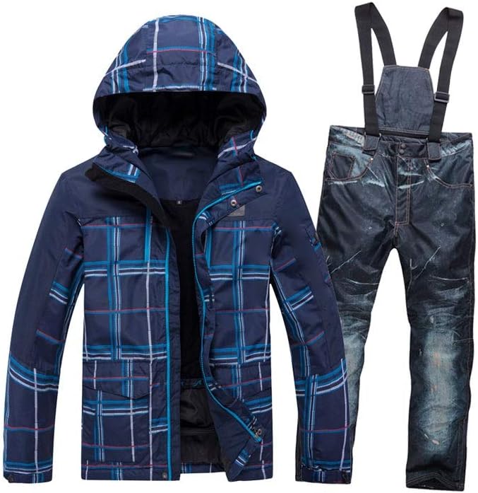 New Thick Warm Men Ski Suit Waterproof Windproof Skiing Snowboarding Jacket Pants Set Men Winter Snow Wear Suits (A XXXL Code)