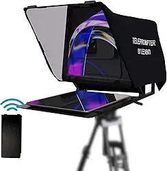 Leeventi Teleprompter I compatível com iPhone, iPad, smartphones Android, câmera fotográfica ou vídeo I adequado para todos os tripés I 600g, 30 × 40 × 3 cm