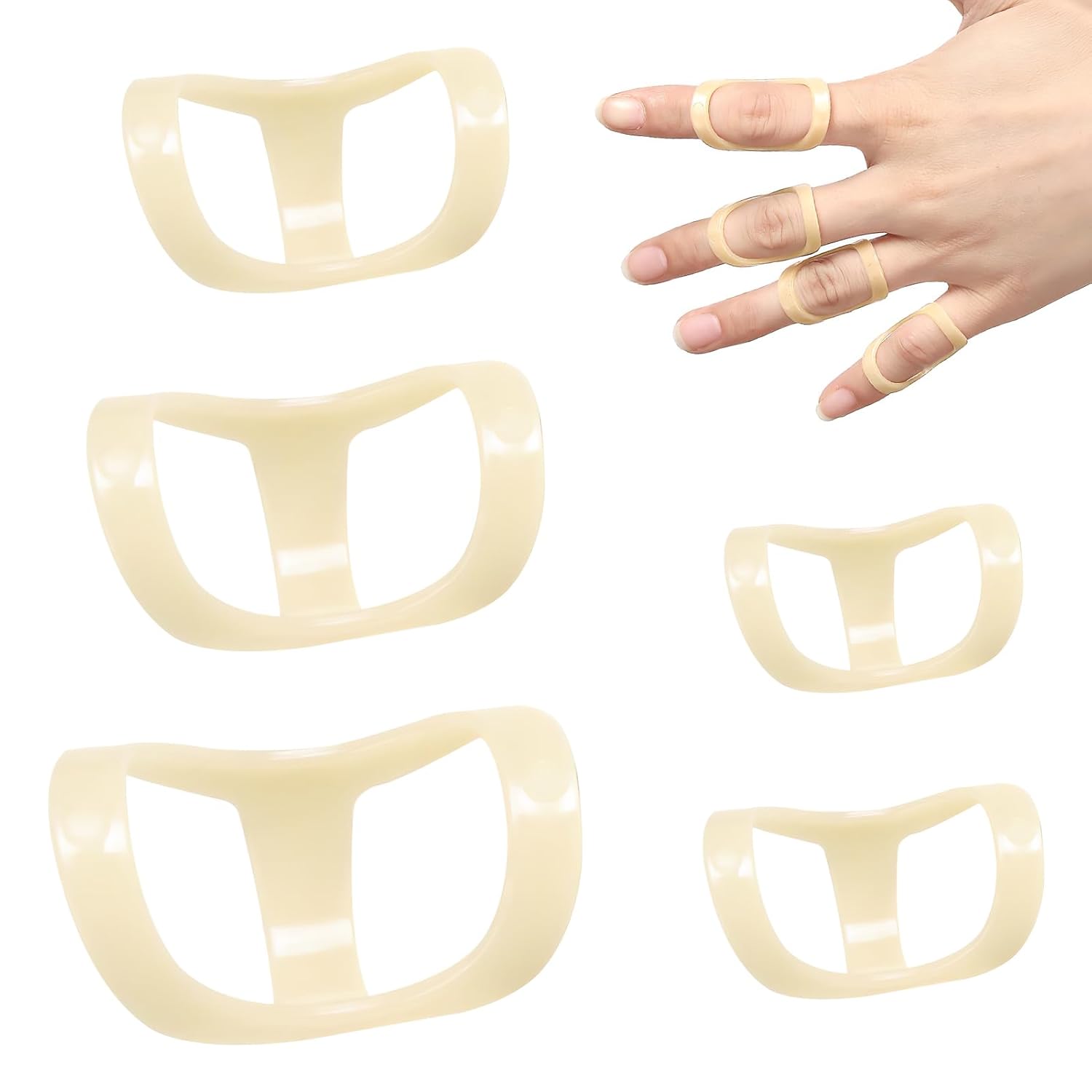 5 Pieces Oval Finger Splint Set, Lightweight Waterproof Finger Support Brace, Trigger Fingers
