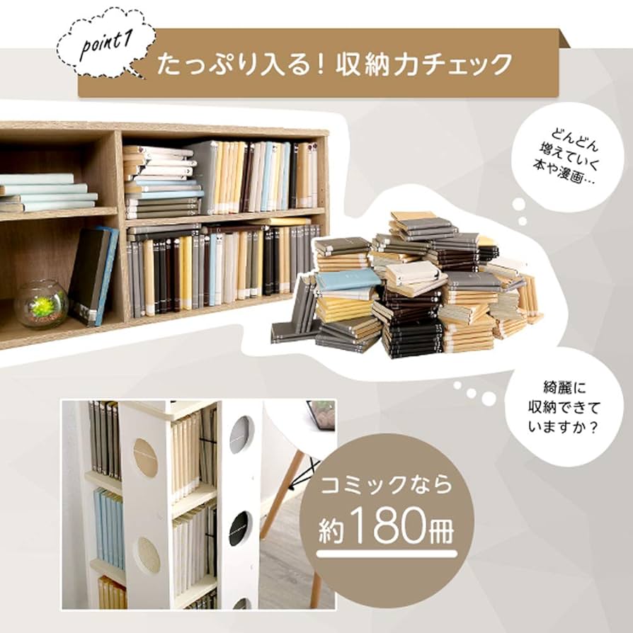 Amazon｜回転式 本棚 回転コミックラック 5段タイプ 書棚 本収納
