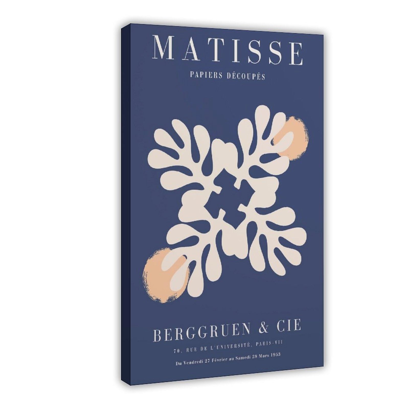 HEYANM Blue Matisse Print_ Mid Century Modern Framed Wall Art 6 Canvas Poster Wall Art Paintings for Living Room Bedroom Decoration Frame 24x36inch
