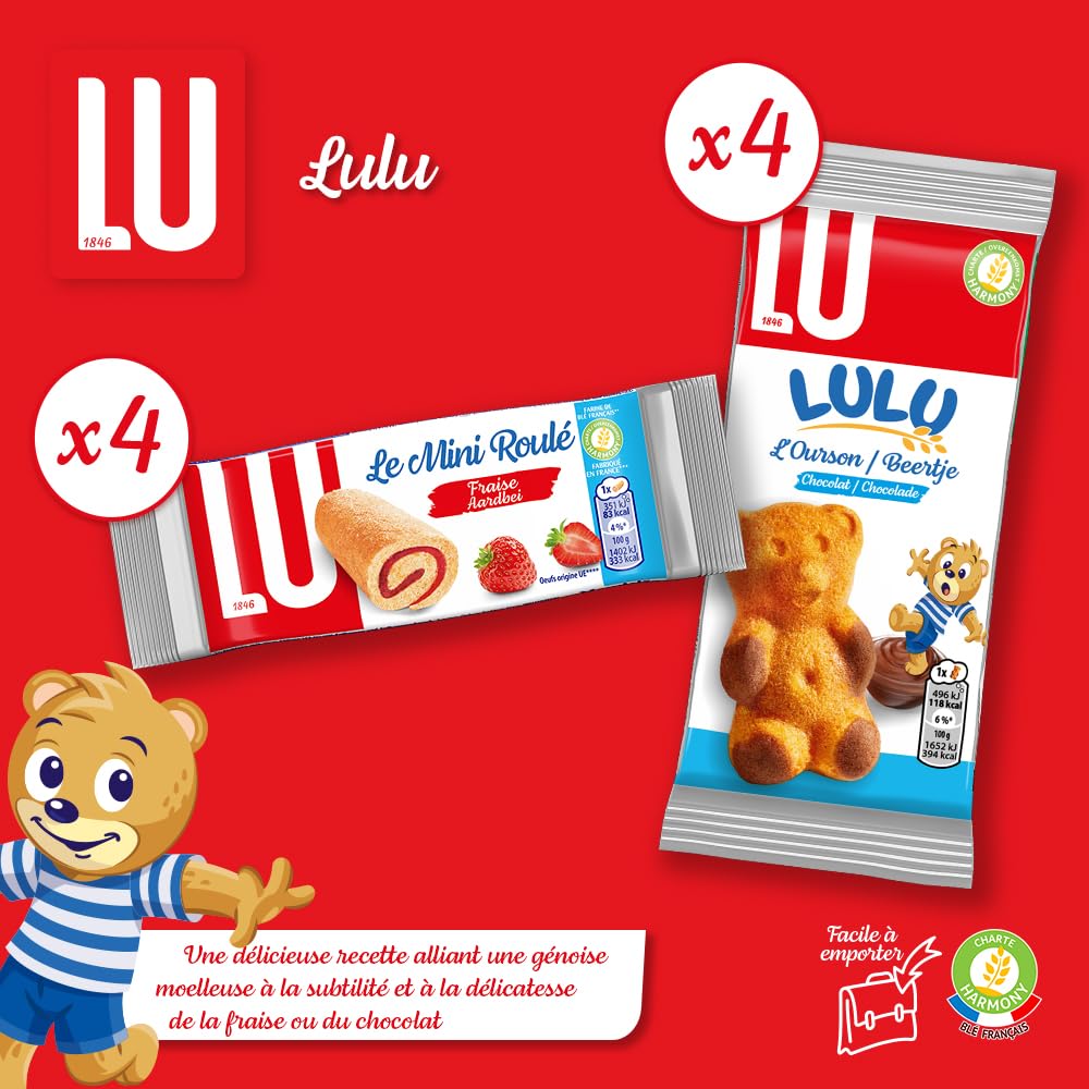 LU - La Boîte à Goûter - Assortiment Biscuits LU : Prince, Prince Enrobé, Pépito, Granola, Mini-Roulé, Lulu L'Ourson Chocolat - Idéal Petit Déjeuner & Snack - 1,03 kg