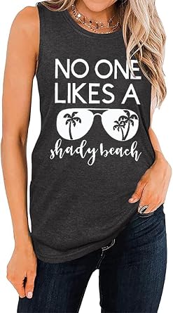 Womens Tank Top Funny Beach Sleeveless T Shirts Cute Sunshine Graphic Tee