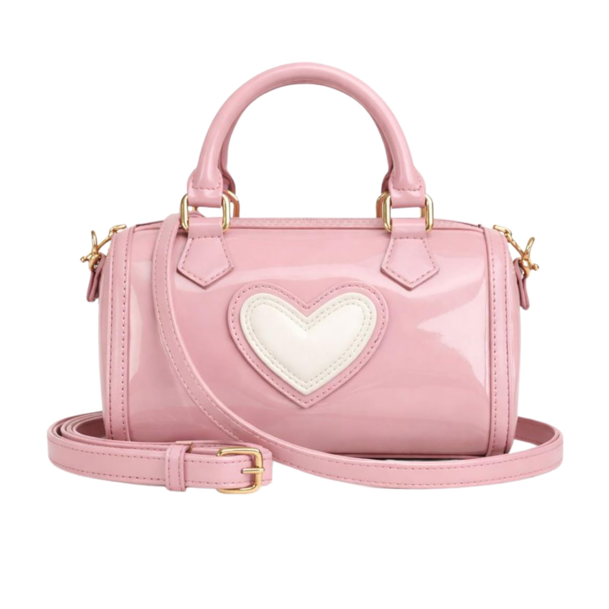 haveglam Stylish Handbag for Women | Heart Detail Glossy Purse with Sling Strap-picture-54