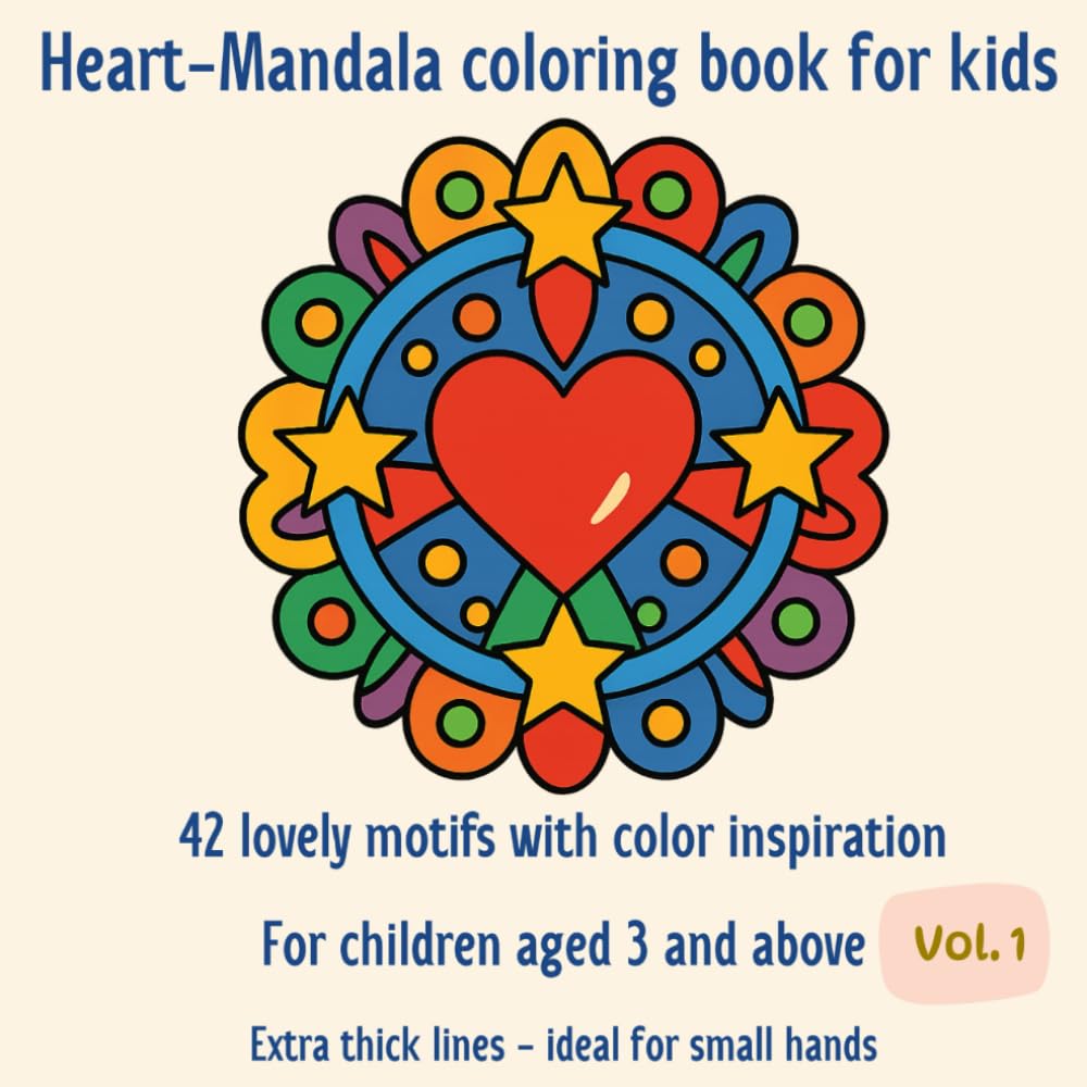 Sonnenkind Mandalas: Heart-Mandala – Coloring Book Ages 3+: 42 Easy motifs | With coloring inspiration & Award (Evergreen)