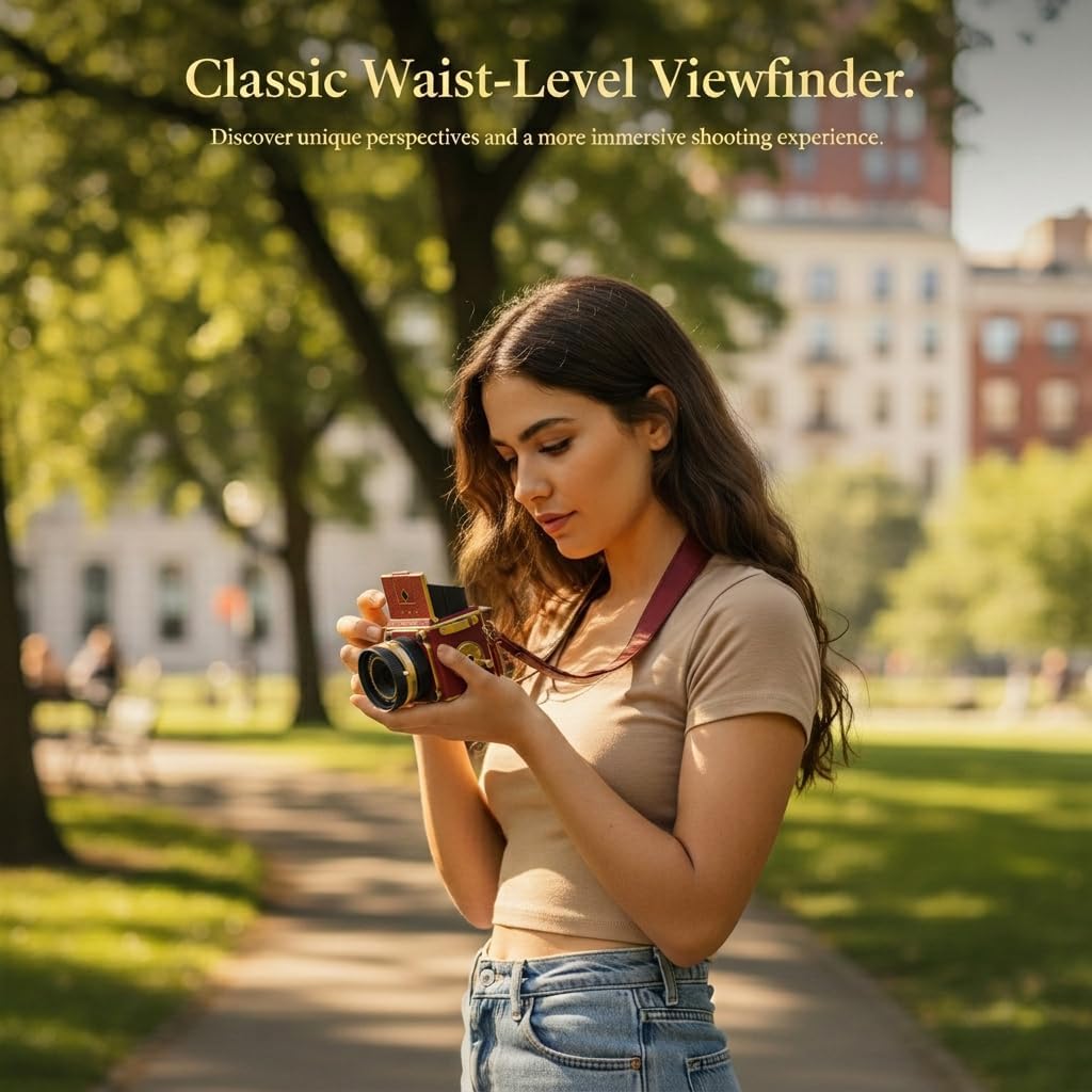 Condition photo showing New/Like New for vintage digital camera, 64mp 2.7k retro point and shoot camera with autofocus, 2" ips waist-level screen & 16gb tf card, 16x zoom compact photography camera for beginners kids red