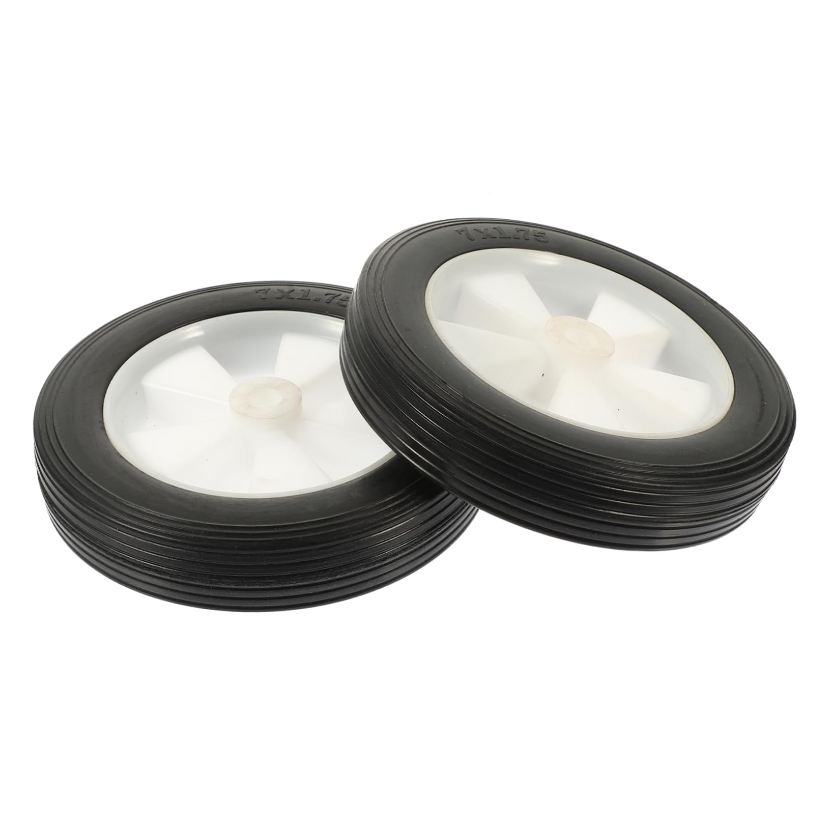 Ruedas de Goma Maciza de 7 Pulgadas para Cortacésped, 2 Piezas